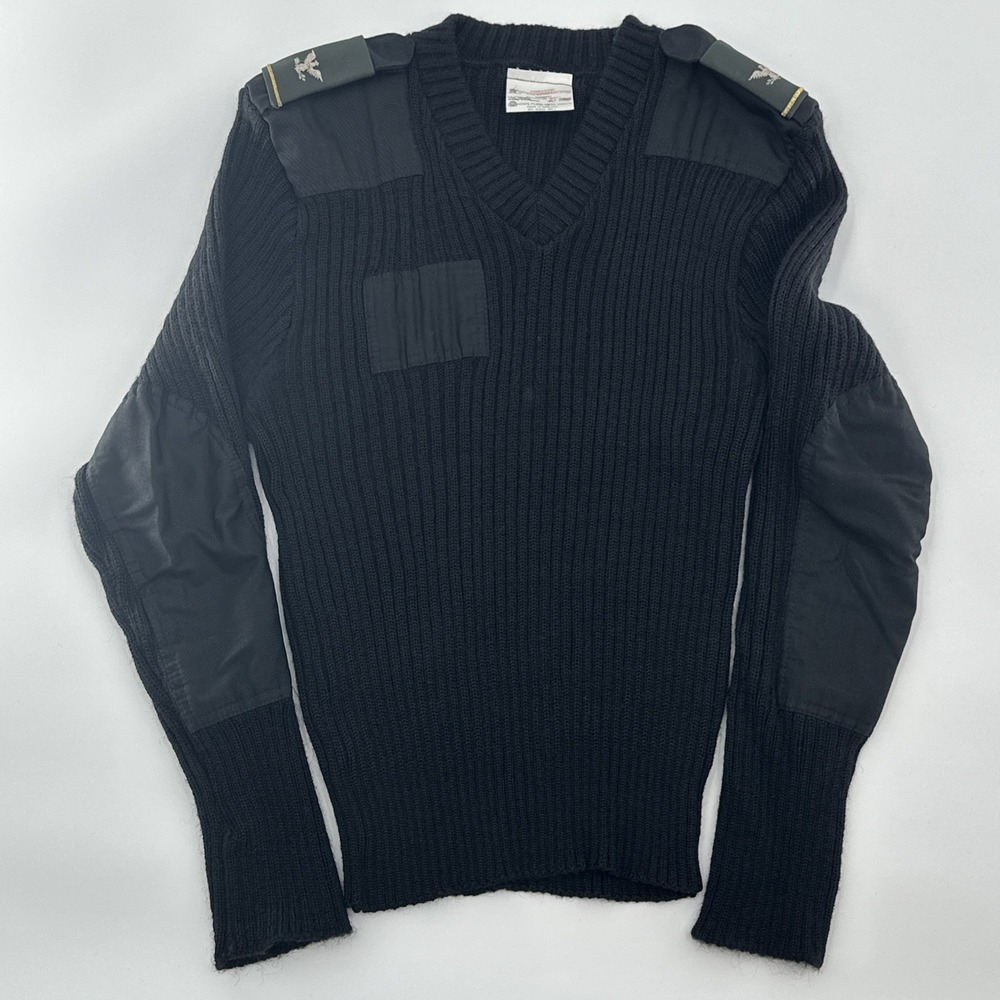 Brigade Quartermasters Sweater Mens XL Black Woolly Pulley Wool Commando Knit